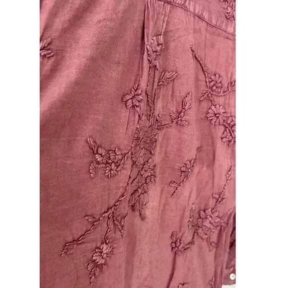 NWT Anthropology by Kyla Seo Jo Buttons Up Cotton Embroidered Shirt Size Small - Picture 8 of 12